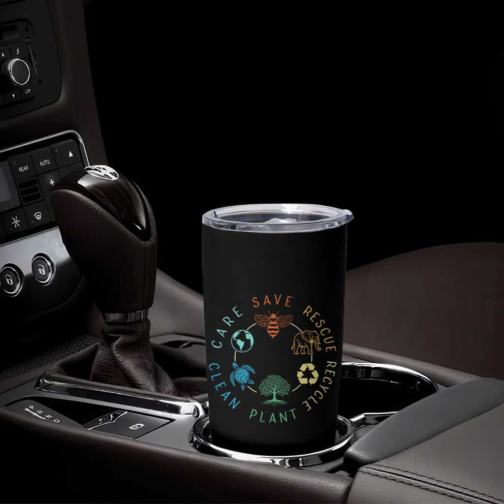 Earth Day Environment Tumbler Cup Save Bees Rescue Animals Recycle Plastic