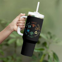 Earth Day Environment Tumbler With Handle Save Bees Rescue Animals Recycle Plastic
