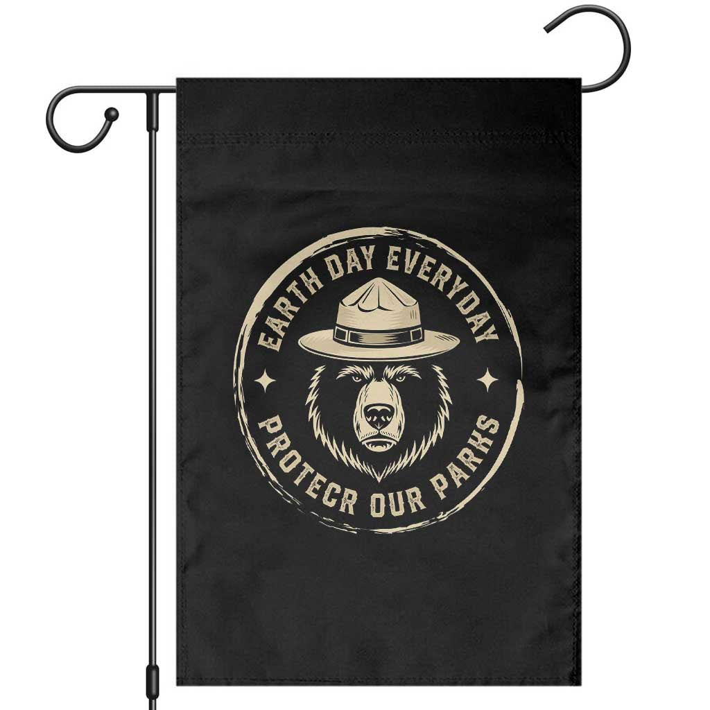 Earth Day Protect Our Parks Garden Flag Vintage Retro Bear