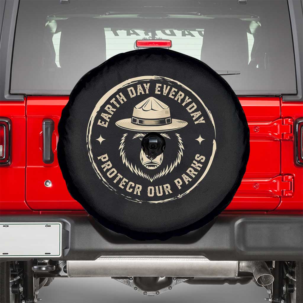 Earth Day Protect Our Parks Spare Tire Cover Vintage Retro Bear