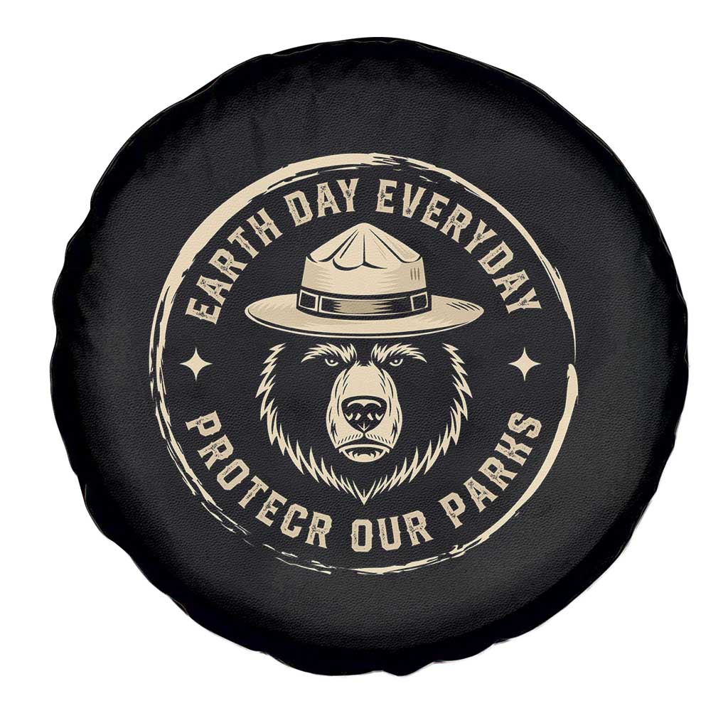 Earth Day Protect Our Parks Spare Tire Cover Vintage Retro Bear