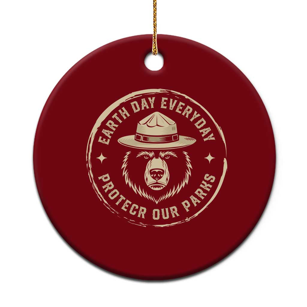 Earth Day Protect Our Parks Ceramic Ornament Vintage Retro Bear
