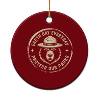 Earth Day Protect Our Parks Ceramic Ornament Vintage Retro Bear