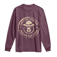 Earth Day Protect Our Parks Long Sleeve Shirt Vintage Retro Bear