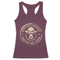 Earth Day Protect Our Parks Racerback Tank Top Vintage Retro Bear
