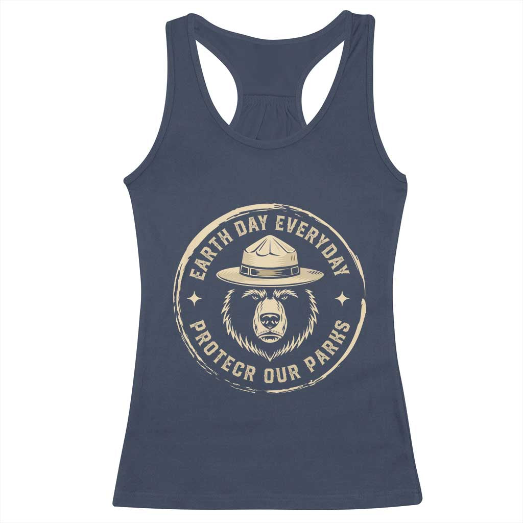 Earth Day Protect Our Parks Racerback Tank Top Vintage Retro Bear