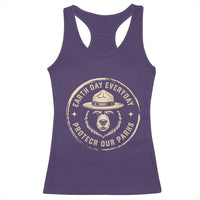 Earth Day Protect Our Parks Racerback Tank Top Vintage Retro Bear