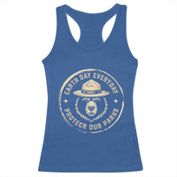 Earth Day Protect Our Parks Racerback Tank Top Vintage Retro Bear