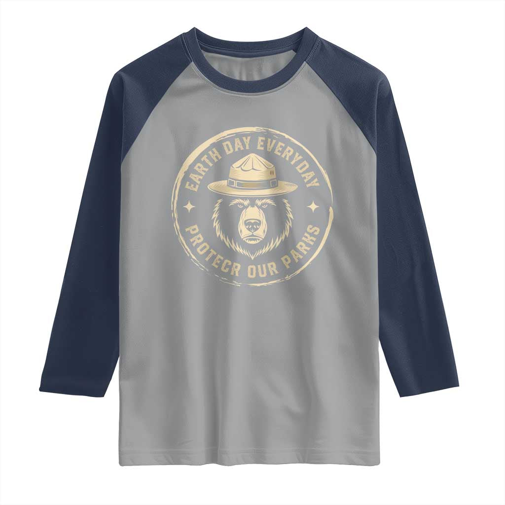 Earth Day Protect Our Parks Raglan Shirt Vintage Retro Bear