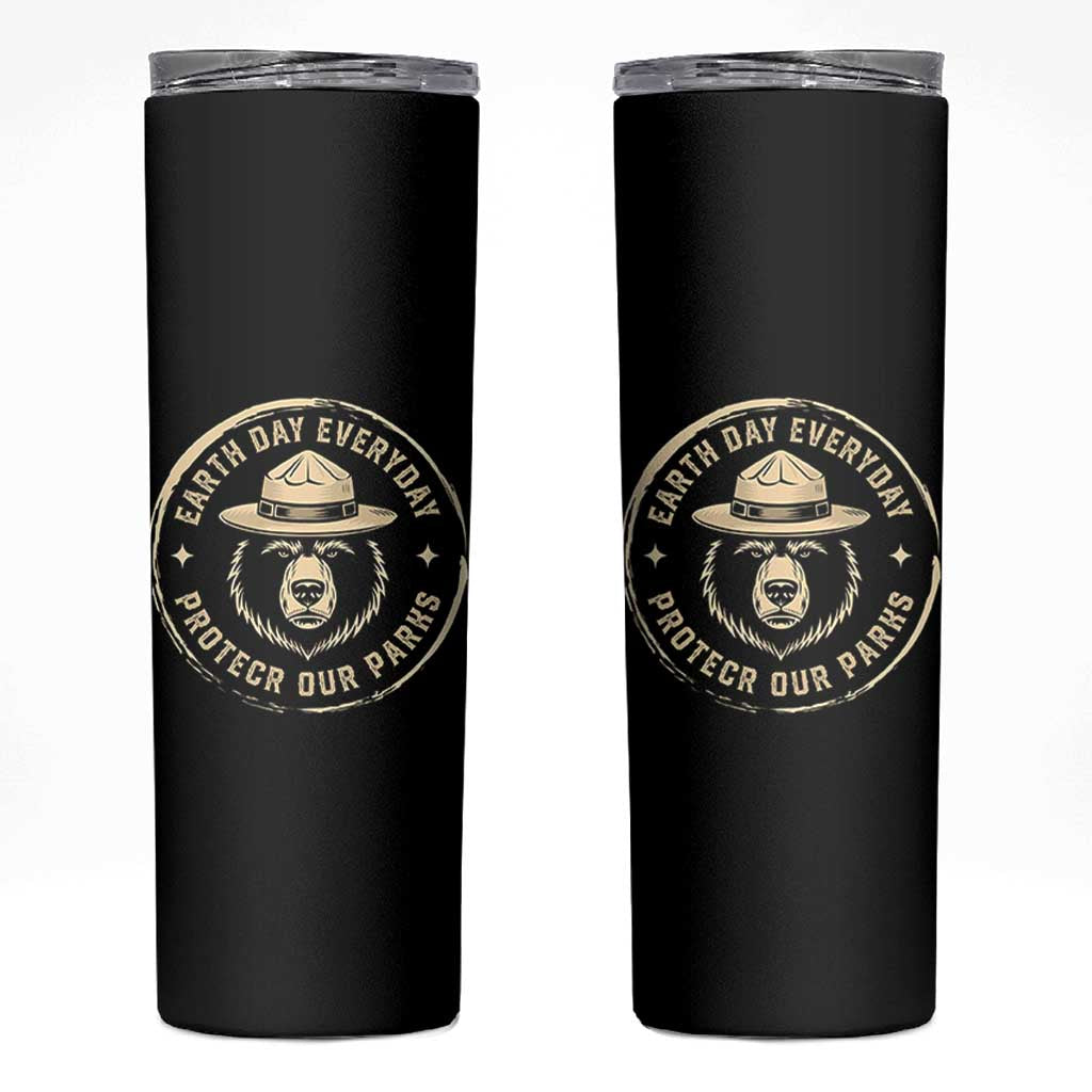 Earth Day Protect Our Parks Skinny Tumbler Vintage Retro Bear