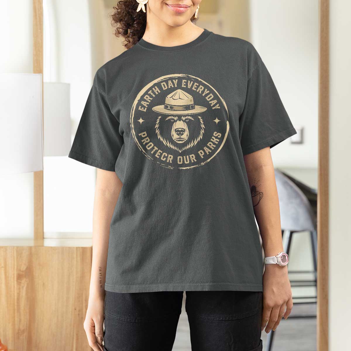 Earth Day Protect Our Parks T Shirt For Women Vintage Retro Bear