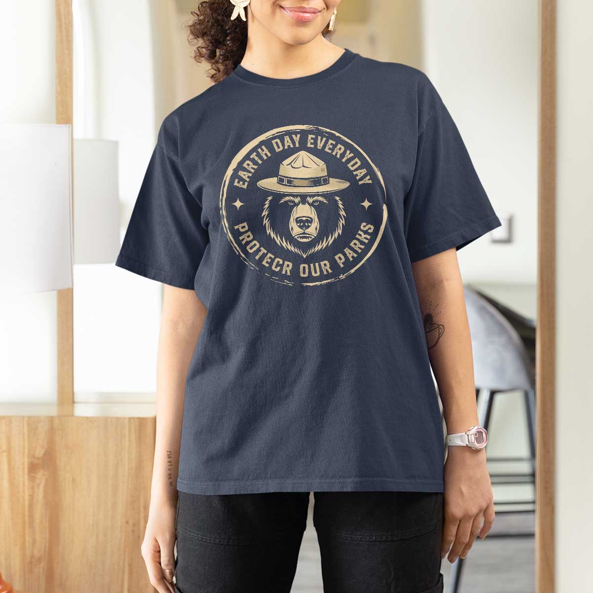 Earth Day Protect Our Parks T Shirt For Women Vintage Retro Bear