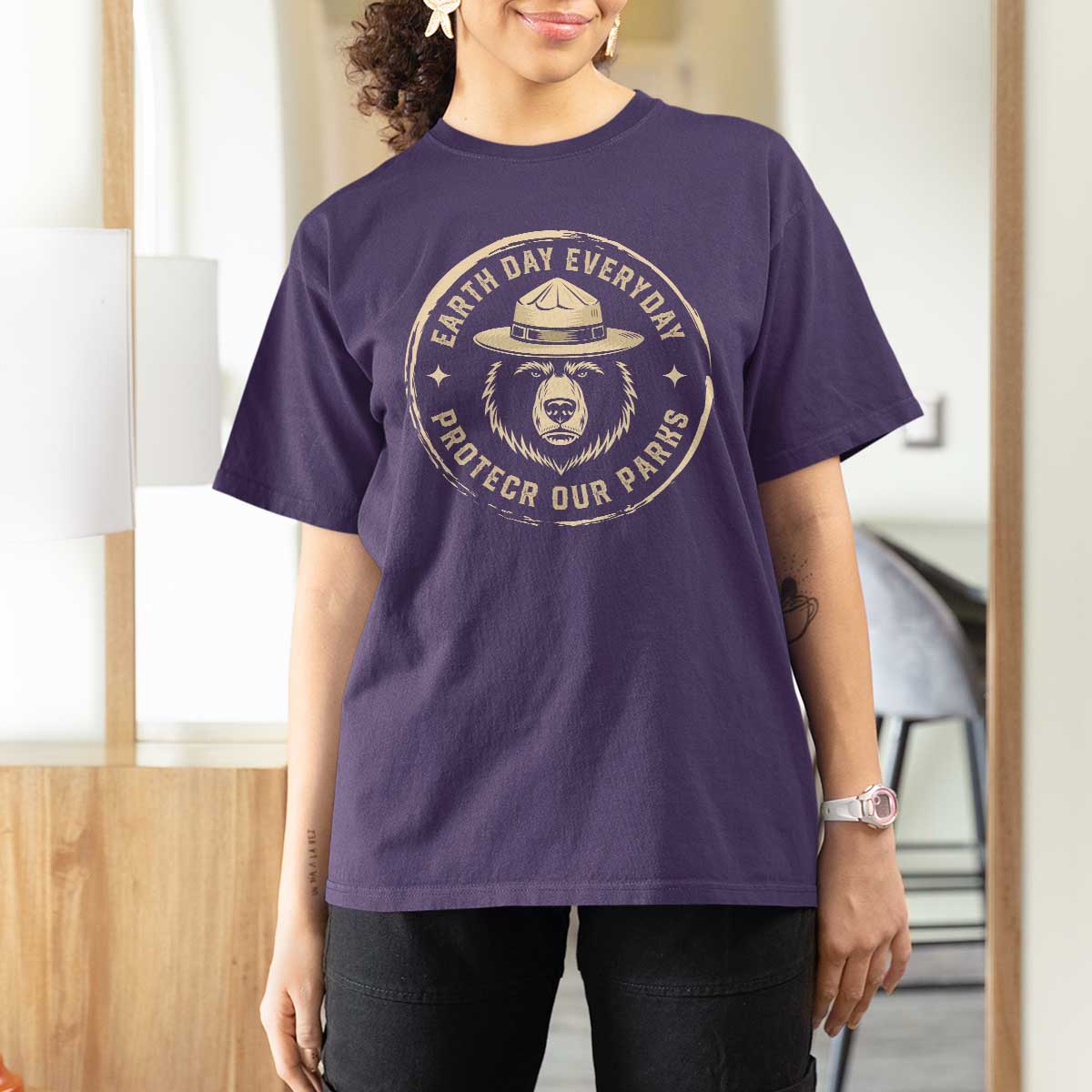 Earth Day Protect Our Parks T Shirt For Women Vintage Retro Bear