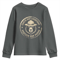Earth Day Protect Our Parks Youth Sweatshirt Vintage Retro Bear