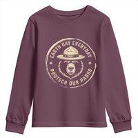 Earth Day Protect Our Parks Youth Sweatshirt Vintage Retro Bear