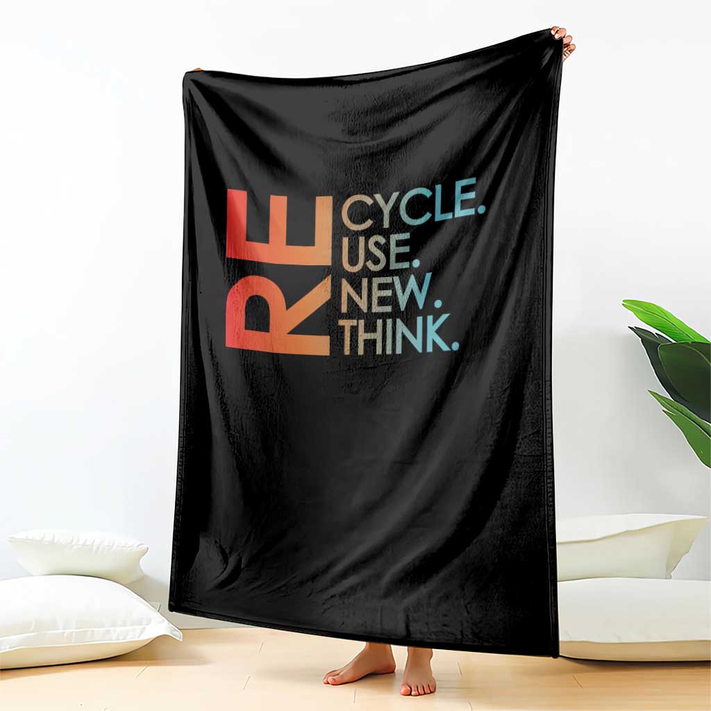 Environmental Activism Throw Blanket Recycle Reuse Renew Rethink Earth Day