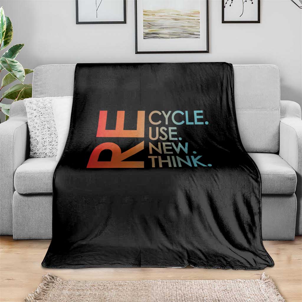 Environmental Activism Throw Blanket Recycle Reuse Renew Rethink Earth Day