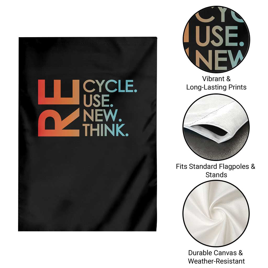 Environmental Activism Garden Flag Recycle Reuse Renew Rethink Earth Day