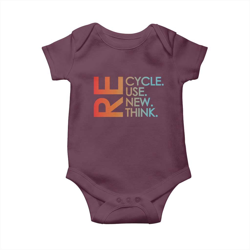 Environmental Activism Baby Onesie Recycle Reuse Renew Rethink Earth Day