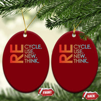 Environmental Activism Ceramic Ornament Recycle Reuse Renew Rethink Earth Day