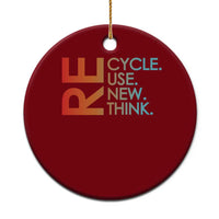 Environmental Activism Ceramic Ornament Recycle Reuse Renew Rethink Earth Day