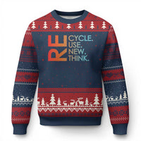 Environmental Activism Ugly Christmas Sweater Recycle Reuse Renew Rethink Earth Day