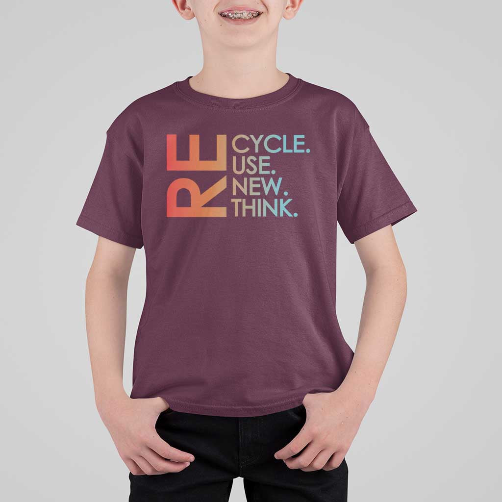 Environmental Activism T Shirt For Kid Recycle Reuse Renew Rethink Earth Day