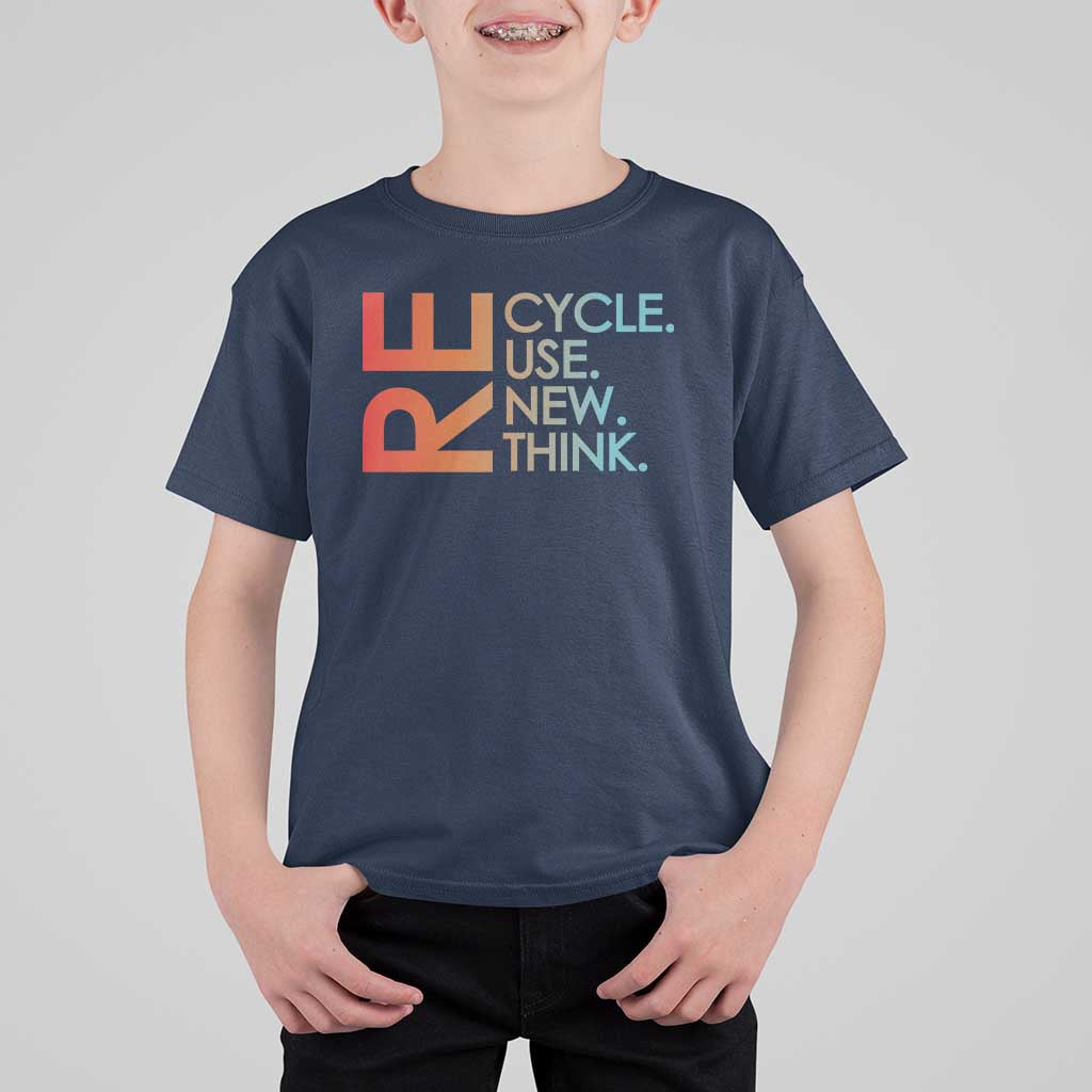 Environmental Activism T Shirt For Kid Recycle Reuse Renew Rethink Earth Day