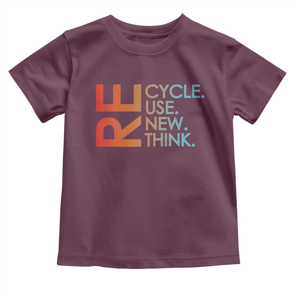 Environmental Activism Toddler T Shirt Recycle Reuse Renew Rethink Earth Day
