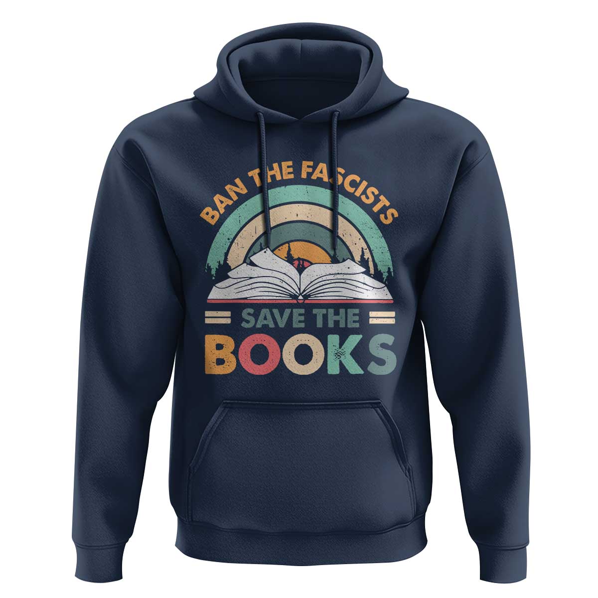 Ban The Fascists Save The Books Hoodie Funny Book Lovers Librarian Book Nerd