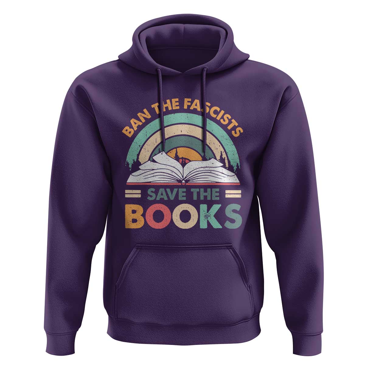 Ban The Fascists Save The Books Hoodie Funny Book Lovers Librarian Book Nerd