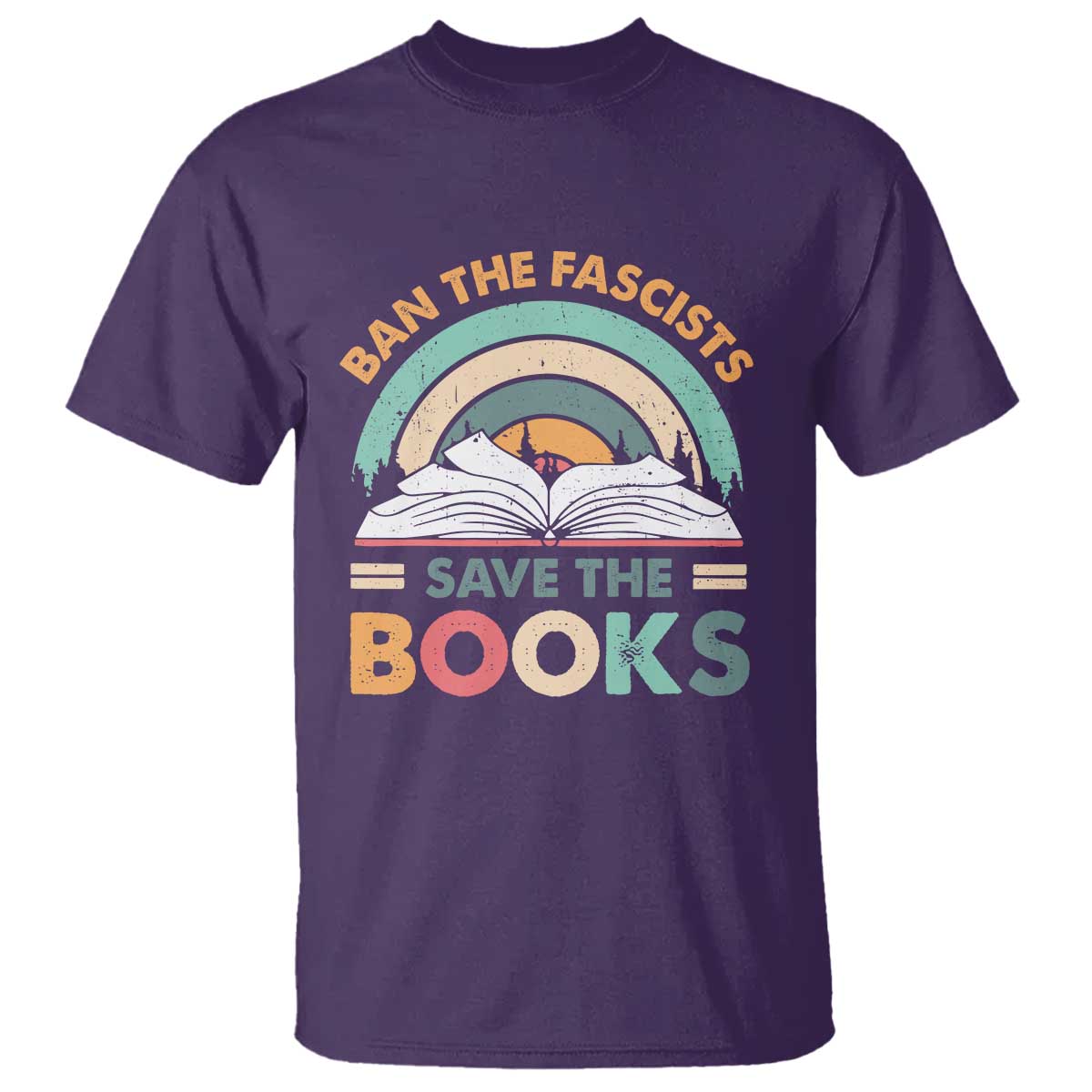 Ban The Fascists Save The Books T Shirt Funny Book Lovers Librarian Book Nerd