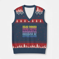 Read Books Drink Coffee Dismantle Systems of Oppression V-Neck Knit Sweater Vest Feminism Social Justice - Wonder Print Shop