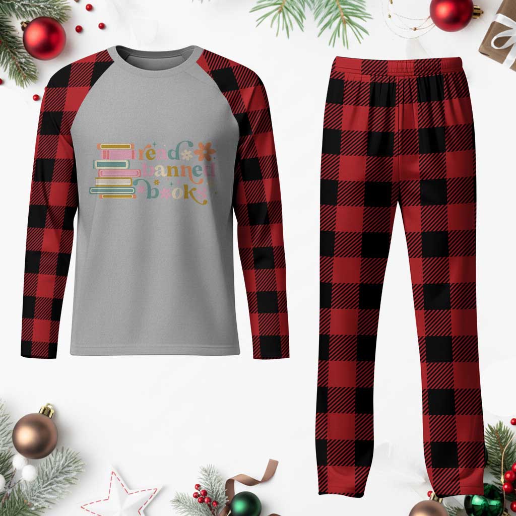Vintage Read Banned Books Plaid Pajama Set - Wonder Print Shop