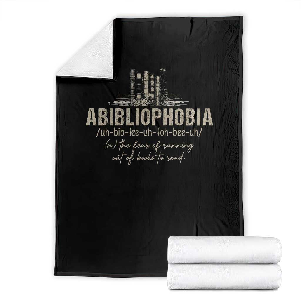 Abibliophobia Throw Blanket Funny Reading Bookworm Book Lover Reader Gift - Wonder Print Shop