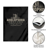 Abibliophobia Garden Flag Funny Reading Bookworm Book Lover Reader Gift - Wonder Print Shop