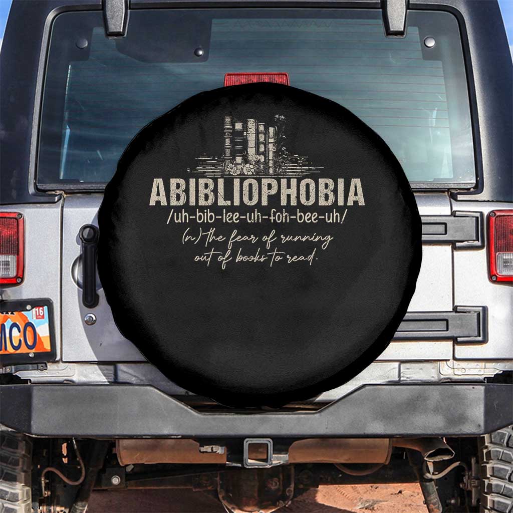 Abibliophobia Spare Tire Cover Funny Reading Bookworm Book Lover Reader Gift - Wonder Print Shop