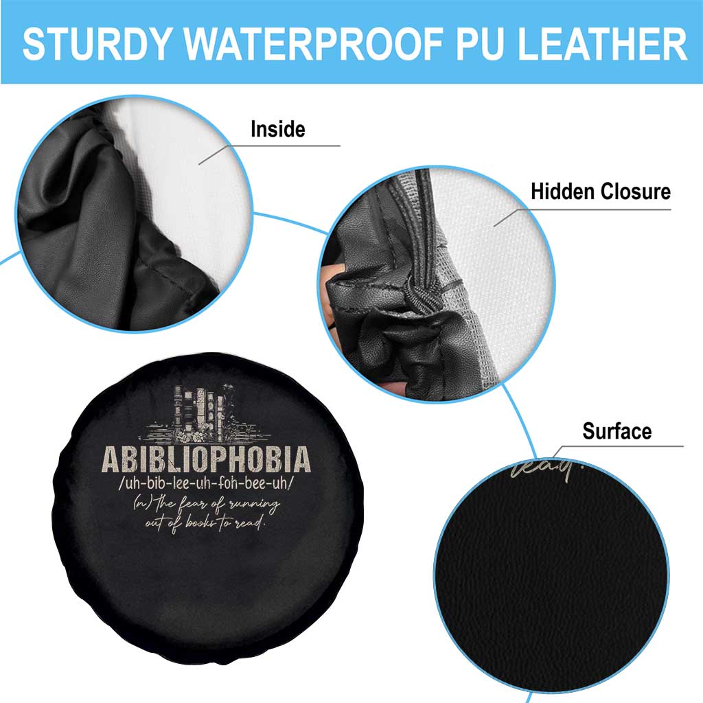 Abibliophobia Spare Tire Cover Funny Reading Bookworm Book Lover Reader Gift - Wonder Print Shop