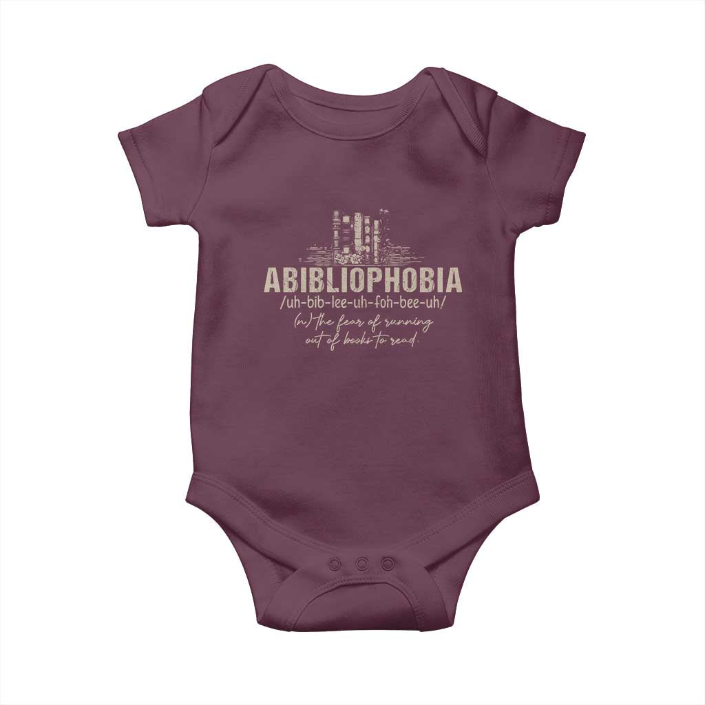 Abibliophobia Baby Onesie Funny Reading Bookworm Book Lover Reader Gift - Wonder Print Shop