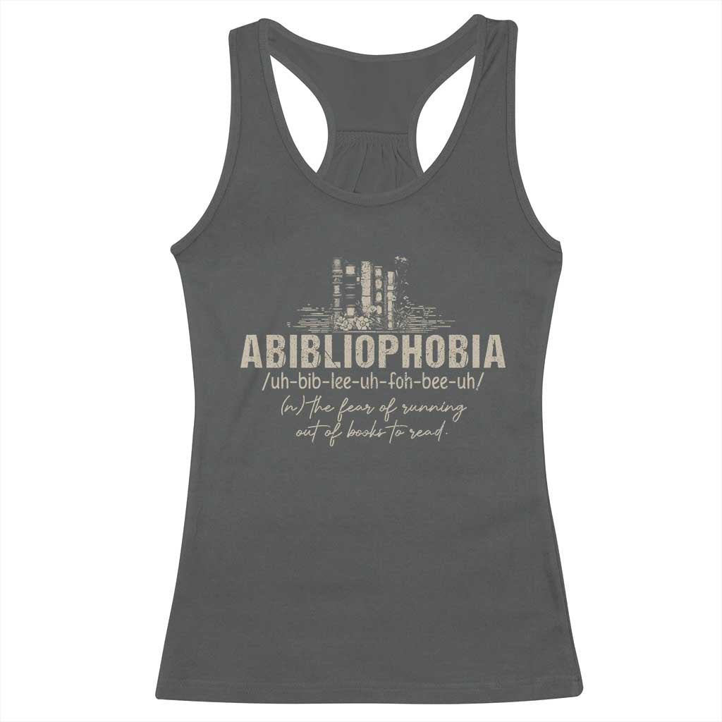 Abibliophobia Racerback Tank Top Funny Reading Bookworm Book Lover Reader Gift - Wonder Print Shop