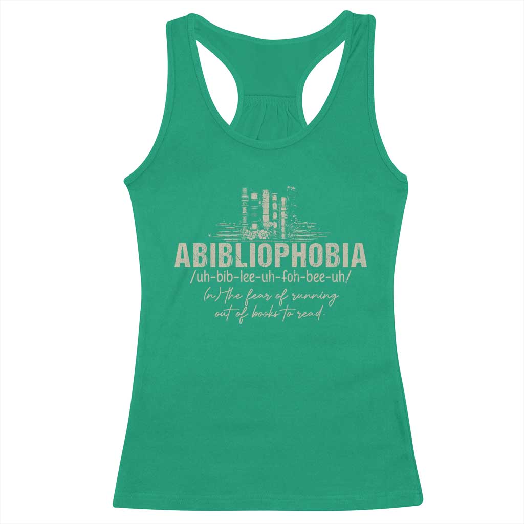 Abibliophobia Racerback Tank Top Funny Reading Bookworm Book Lover Reader Gift - Wonder Print Shop