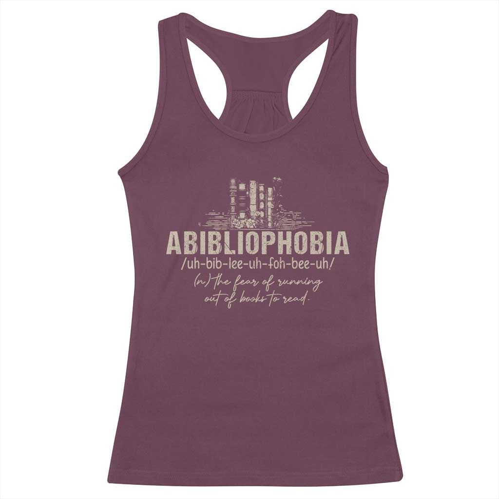 Abibliophobia Racerback Tank Top Funny Reading Bookworm Book Lover Reader Gift - Wonder Print Shop
