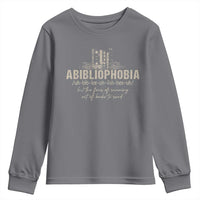 Abibliophobia Youth Sweatshirt Funny Reading Bookworm Book Lover Reader Gift - Wonder Print Shop