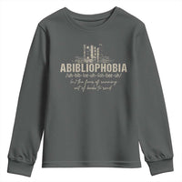 Abibliophobia Youth Sweatshirt Funny Reading Bookworm Book Lover Reader Gift - Wonder Print Shop