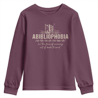 Abibliophobia Youth Sweatshirt Funny Reading Bookworm Book Lover Reader Gift - Wonder Print Shop