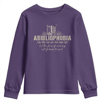 Abibliophobia Youth Sweatshirt Funny Reading Bookworm Book Lover Reader Gift - Wonder Print Shop
