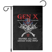 Gen X The Badasss Generation Garden Flag Before All You Sissie were Born Skull Rock Hand - Wonder Print Shop