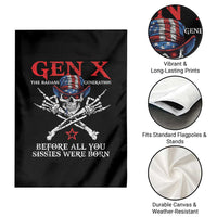 Gen X The Badasss Generation Garden Flag Before All You Sissie were Born Skull Rock Hand - Wonder Print Shop