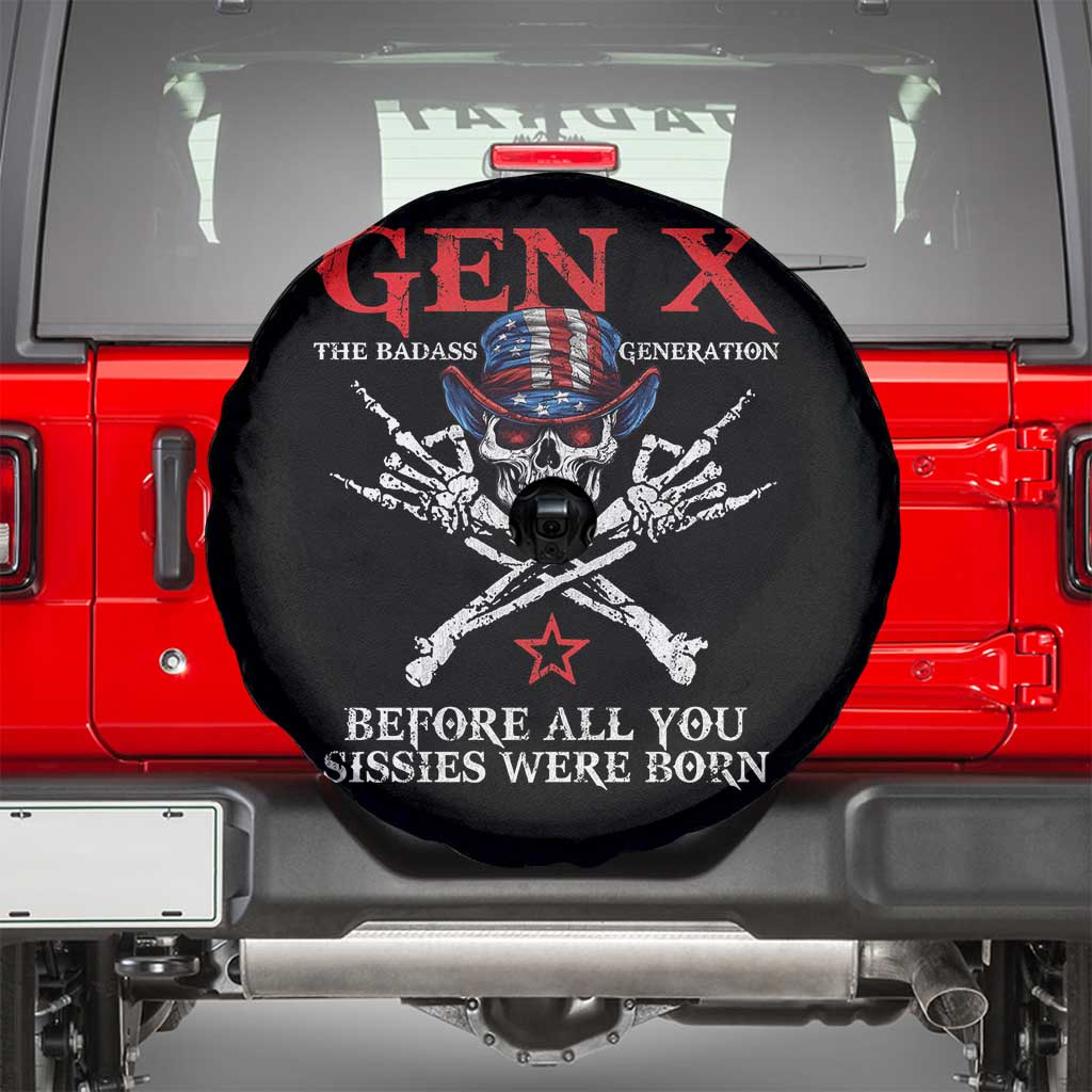 Gen X The Badasss Generation Spare Tire Cover Before All You Sissie were Born Skull Rock Hand - Wonder Print Shop