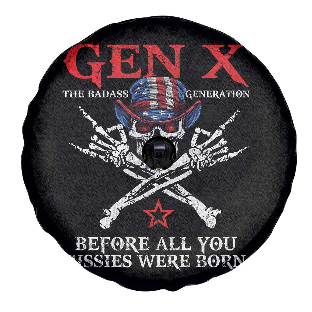 Gen X The Badasss Generation Spare Tire Cover Before All You Sissie were Born Skull Rock Hand - Wonder Print Shop